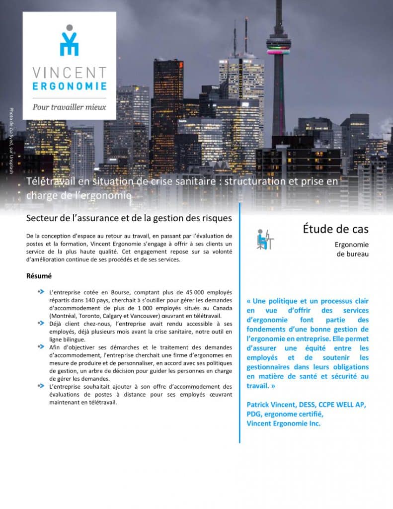 ergonomie et crise sanitaire: étude de cas