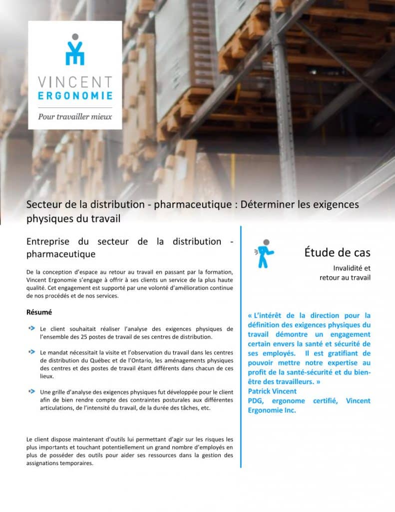 Secteur de la distribution - pharmaceutique : Déterminer les exigences physiques du travail 1 edec phama 1