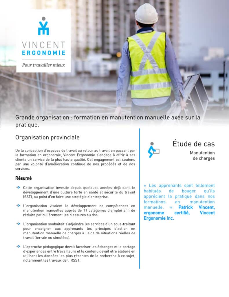 Formation à la manutention manuelle axée sur la pratique 1 edec manutention Quebec