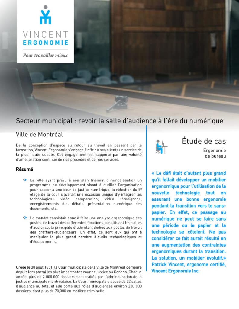 Secteur municipal: revoir la salle d'audience à l'ère du numérique 1 etude de cas cour de justice
